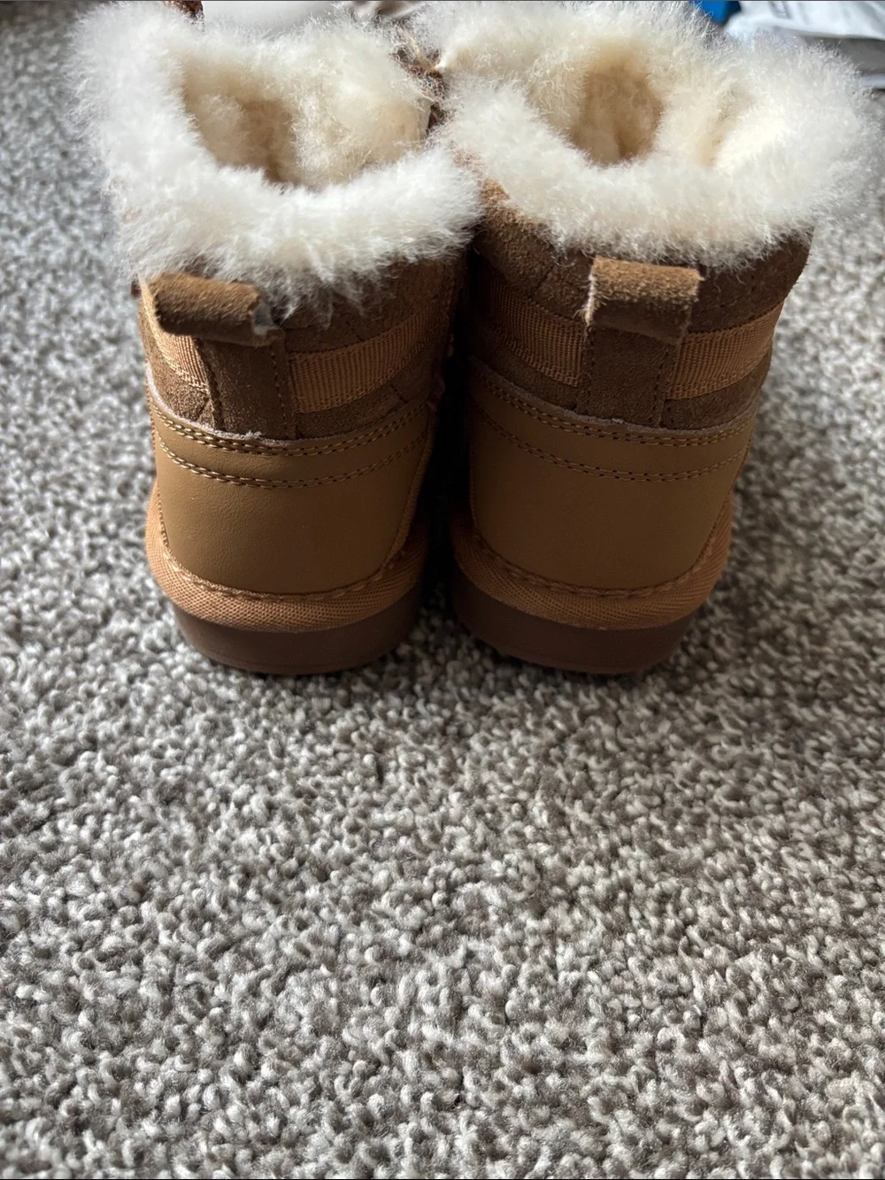 Kids Tan Fur-Lined Winter Boots